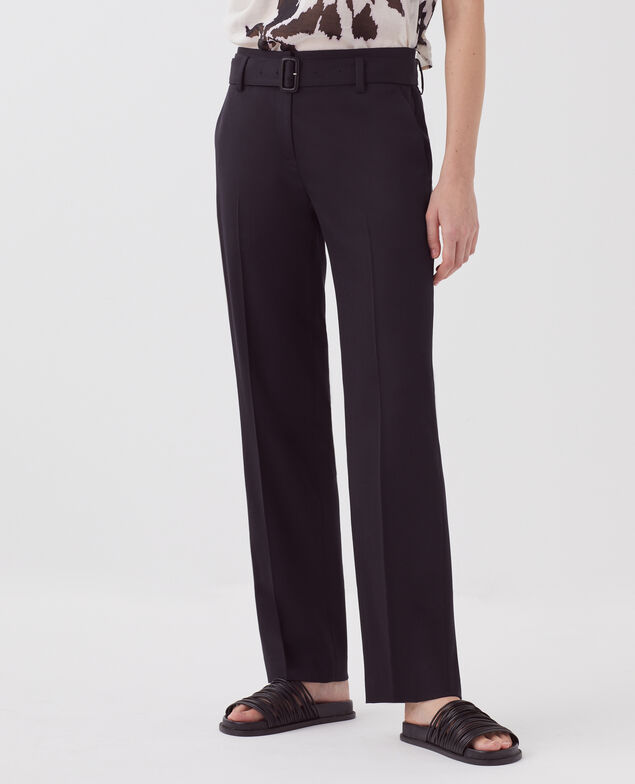 COLETTE - Pantalón recto ajustado de lana H091 black beauty