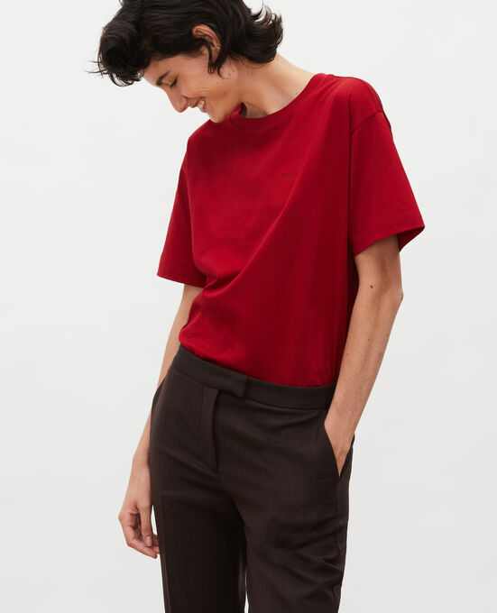  Camiseta oversize de algodón manga corta  ROYALE RED