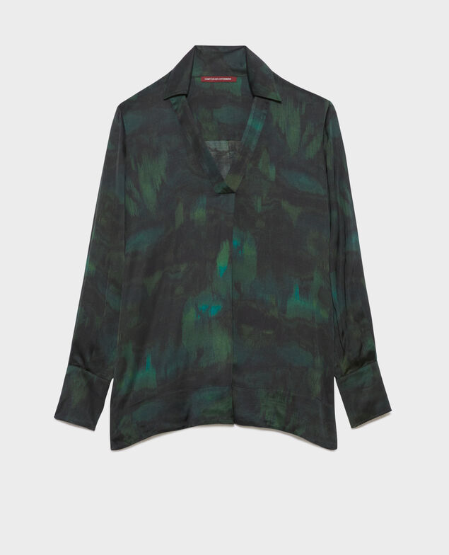 Blusa estampada fluida A581 print bolero green
