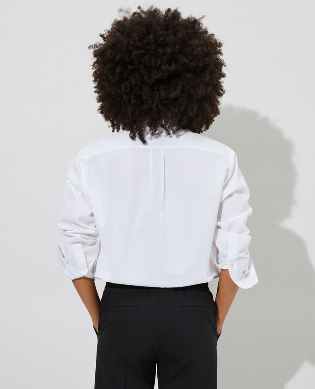 Camisa boyish de algodón Optical white