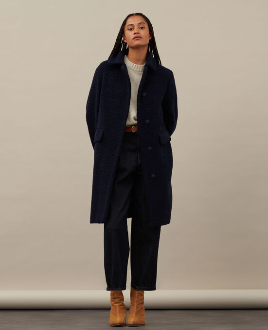 Abrigo largo de lana mezclada 8851 66 BLUE