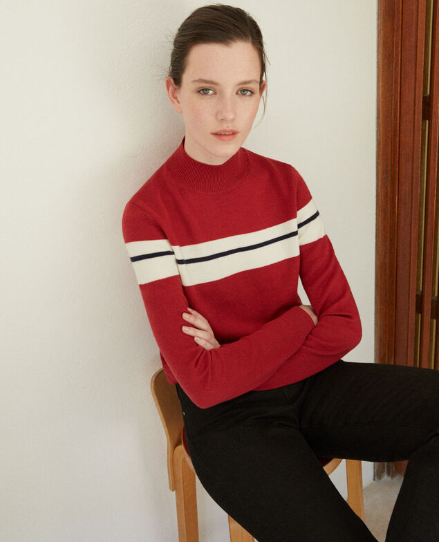 Jersey de lana merino Rojo