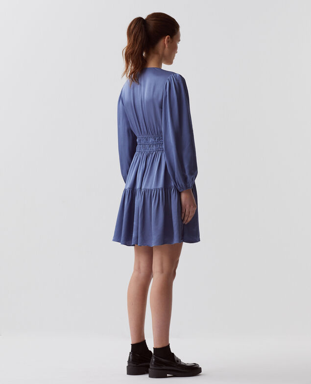 Vestido corto fluido I640 gray blue