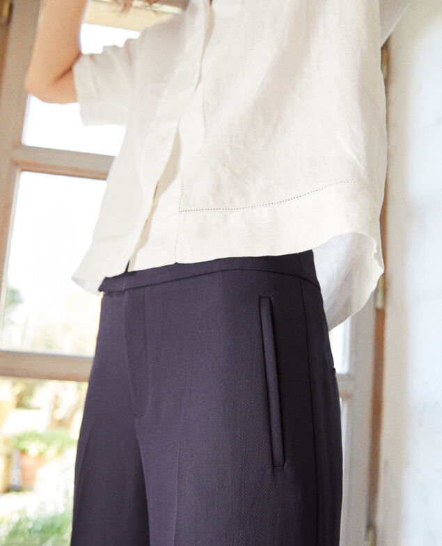 Pantalón corte carrot ancho Navy