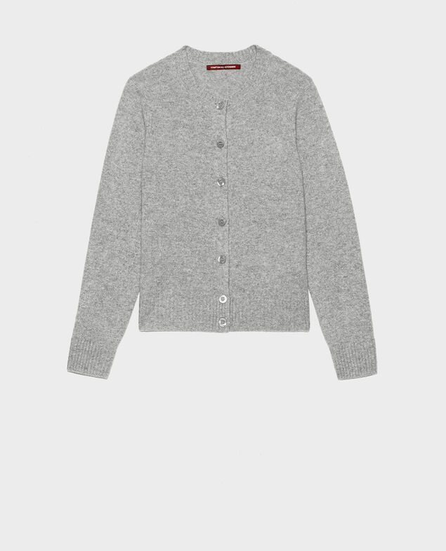  Cárdigan de cachemir con cuello redondo Light grey melange