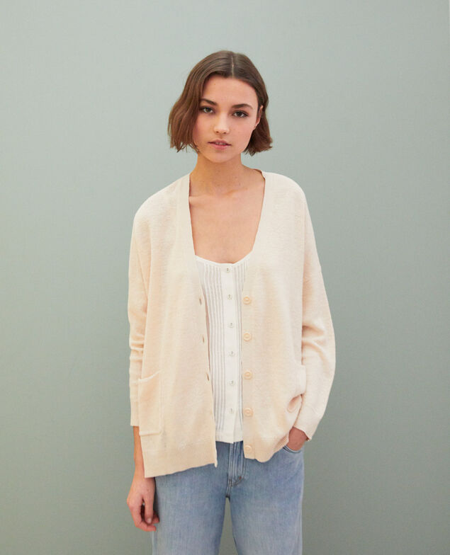 Cárdigan oversize Natural beige