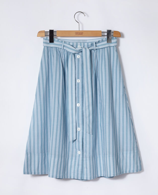 Falda con cinturón Azul
