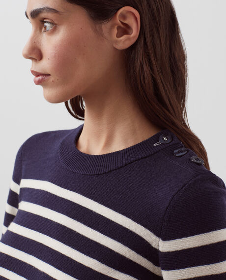 MADDY - Jersey marinero de lana merina 8875 69 navy stripes 2wju244w21