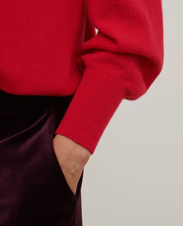 Jersey con cuello de pico de cachemir A150 red knit 3wju082w23