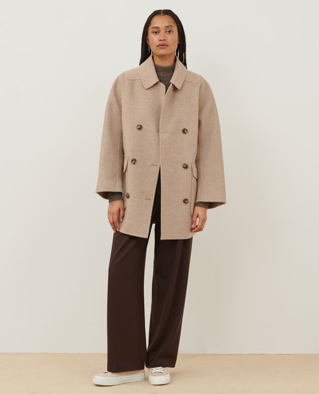 Chaquetón de doble cara de lana y cachemir A304 natural 3wco021w02