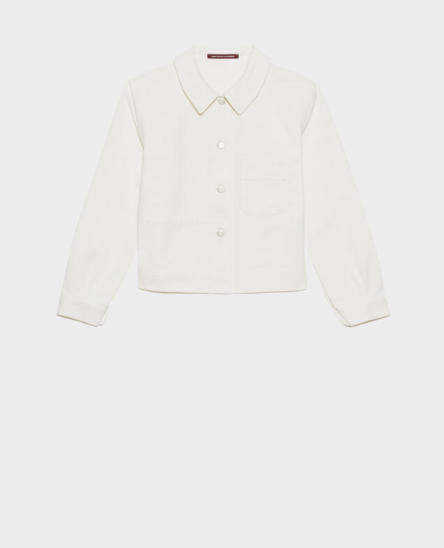 Chaqueta corta de algodón Optical white