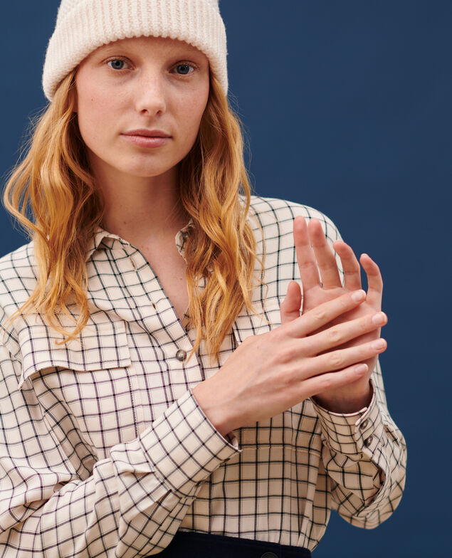Camisa fluida de cuadros 8868 30 natural check