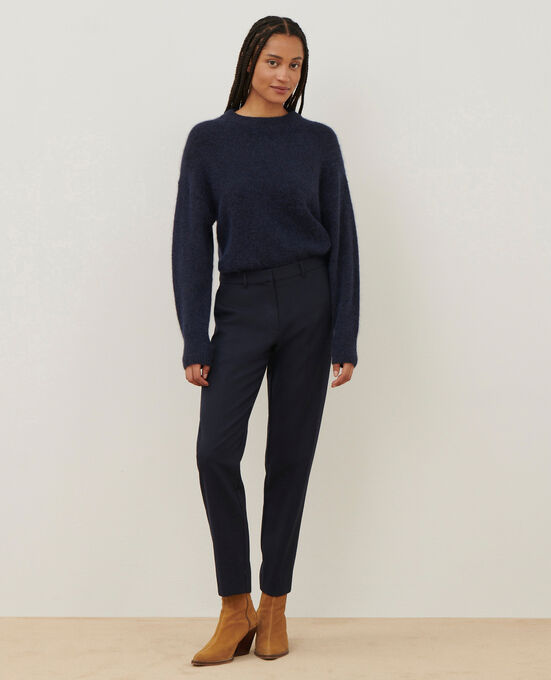 Jersey de alpaca mezclada A692 NAVY