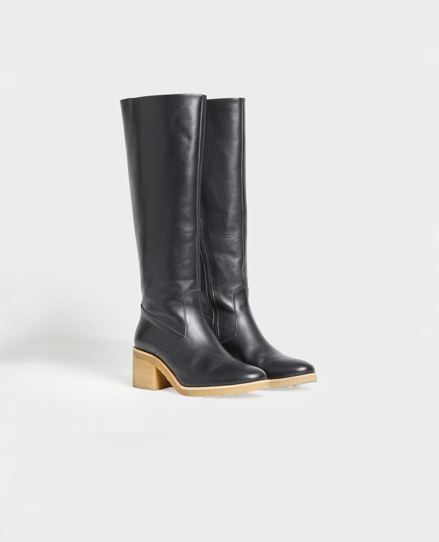Botas de cuero con suela de crepé Black beauty