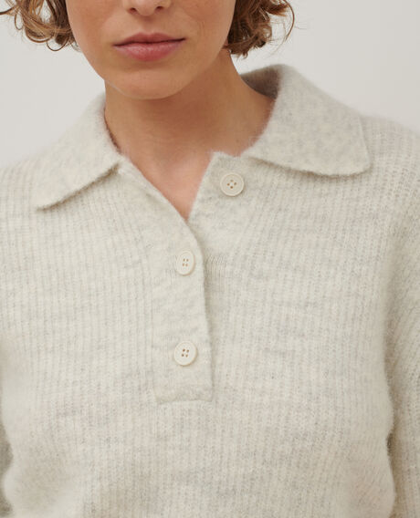 Jersey cuello polo de alpaca mezclada