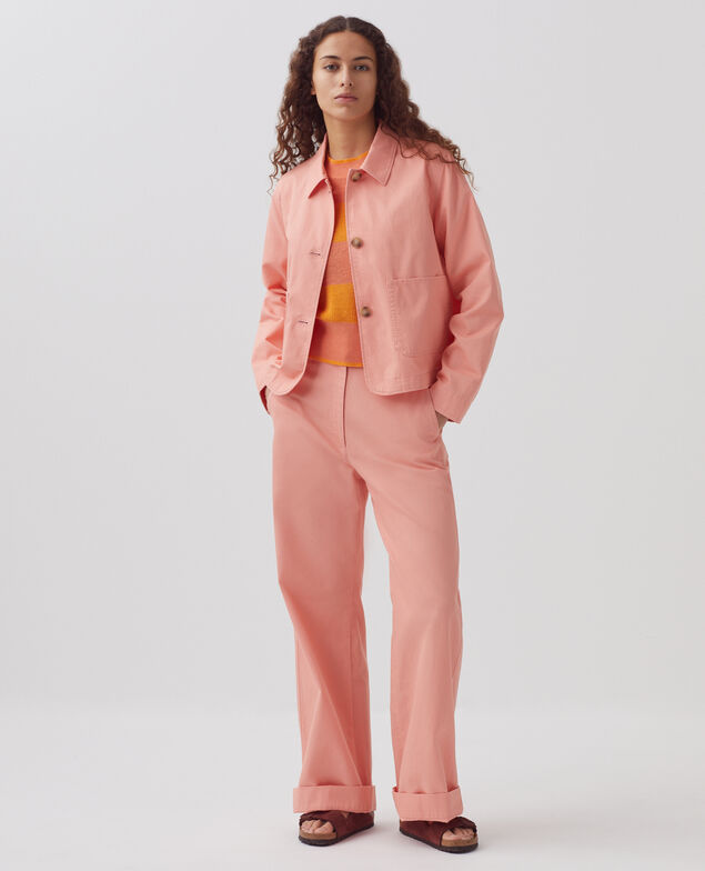 BLANDINE - Pantalón recto H100 coral almond