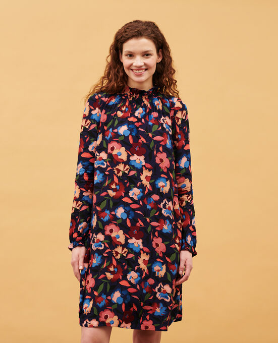 AGLAE - Vestido fluido estampado 8858 69 NAVY PRINT