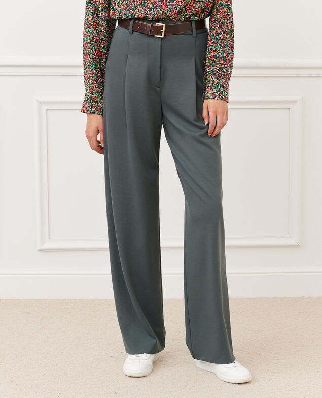 YVONNE - Pantalón ancho con pinzas 8817 58 darkgreen