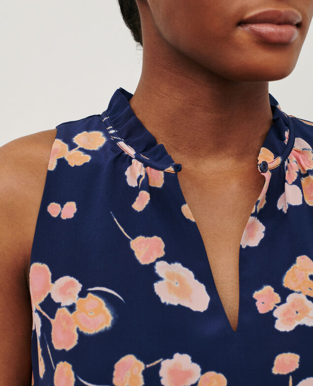 Vestido de seda Print navy