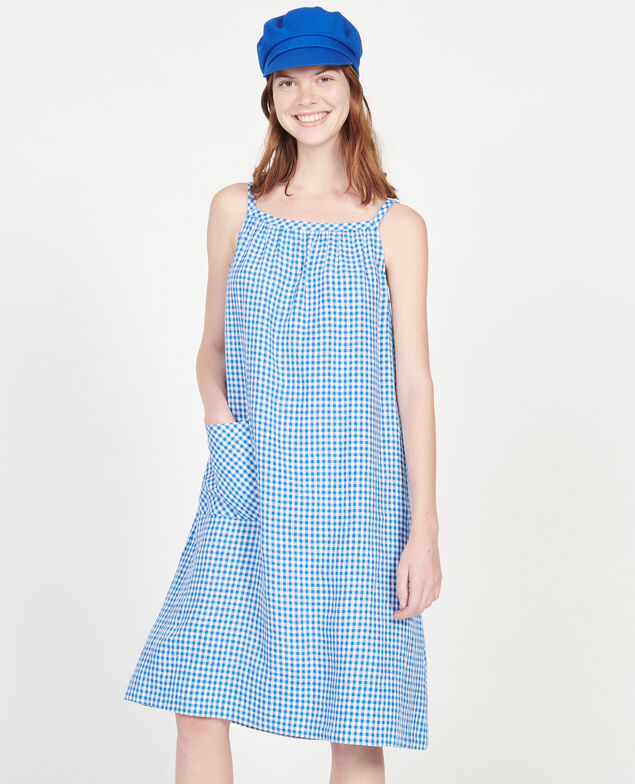 Vestido de algodón Vichy princess blue gardenia