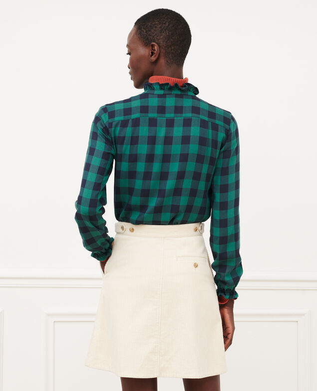 Camisa fluida de cuadros 8866 55 green check