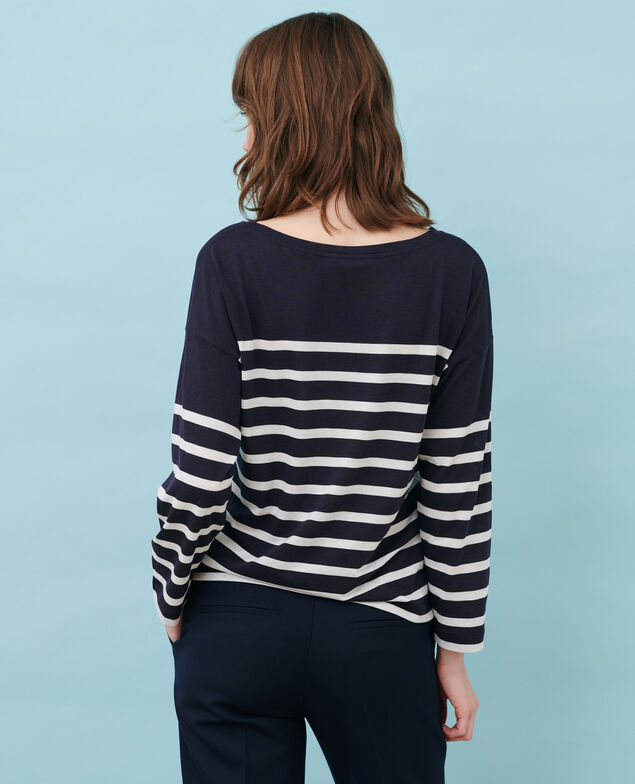 Jersey de rayas de algodón mezclado 89 stripe navy