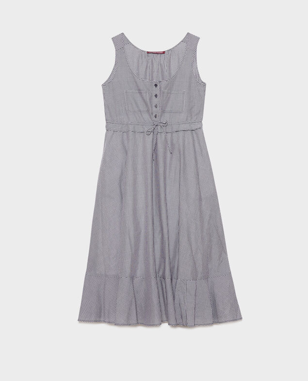 Vestido evasé de gasa de algodón 88 vichy