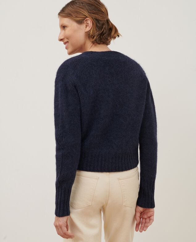 Cárdigan de alpaca mezclada A692 navy