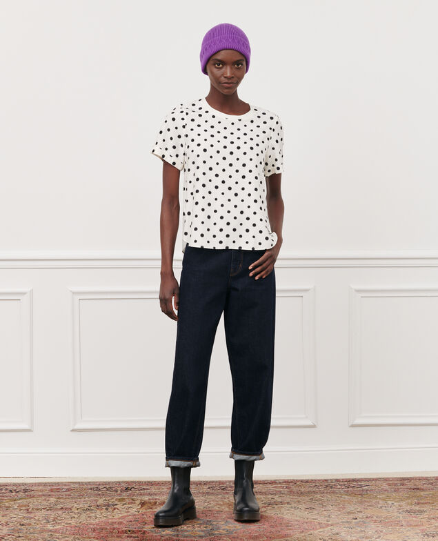 Camiseta con estampado de lunares 95 print white