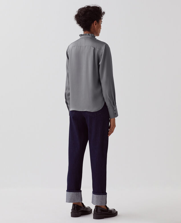 Camisa fluida con volantes U060 grey