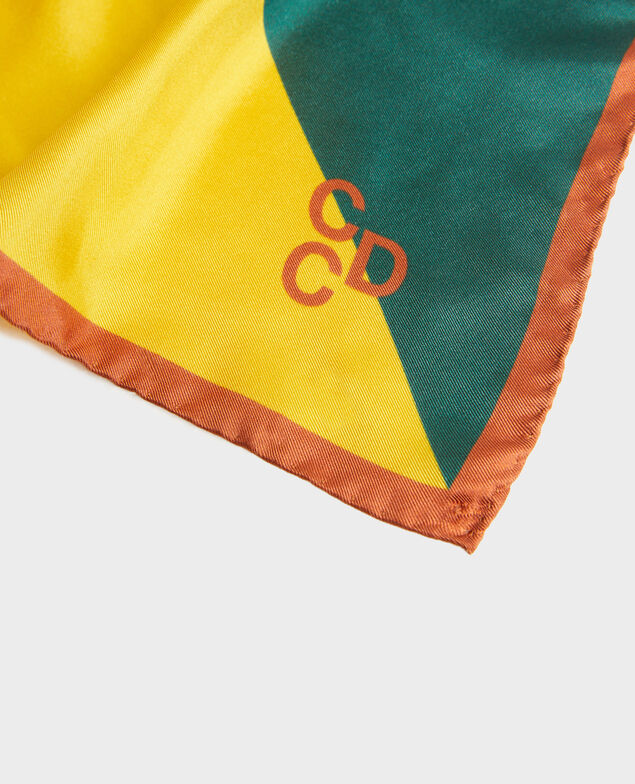 Foulard cuadrado de seda multicolor Lemon curry