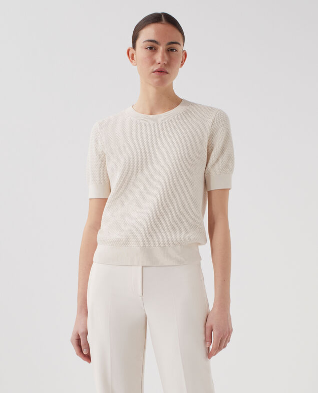 Jersey con manga corta de algodón U010 off white