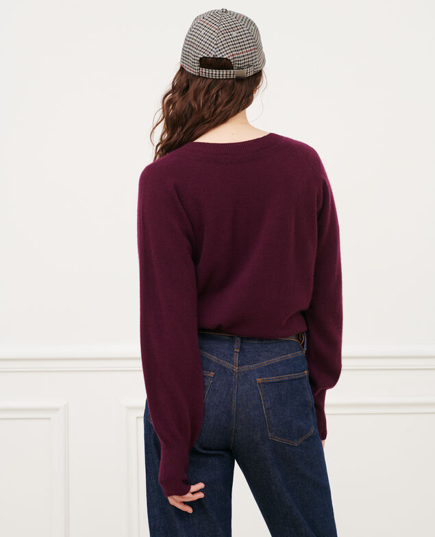 Jersey cuello redondo de cachemir 8854 18 wine