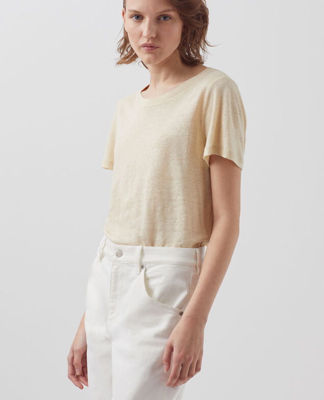 AMANDINE - Camiseta con cuello redondo de lino