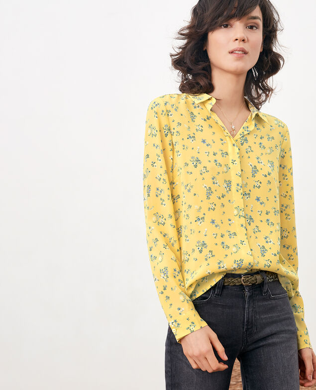 Camisa de seda estampada Lillybell lemon