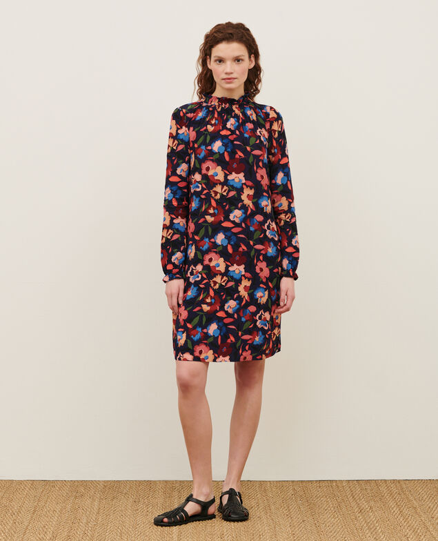 AGLAE - Vestido fluido estampado 8858 69 navy print