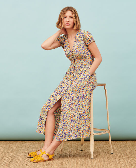LUDIVINE - Vestido largo fluido 0661 ZEST BLUE