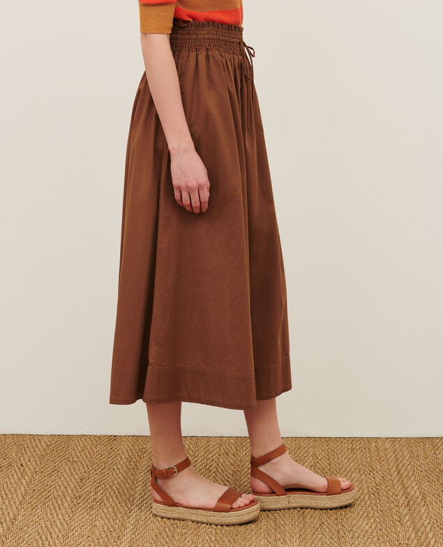 Falda larga de algodón 35 brown