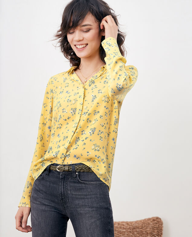 Camisa de seda estampada Lillybell lemon