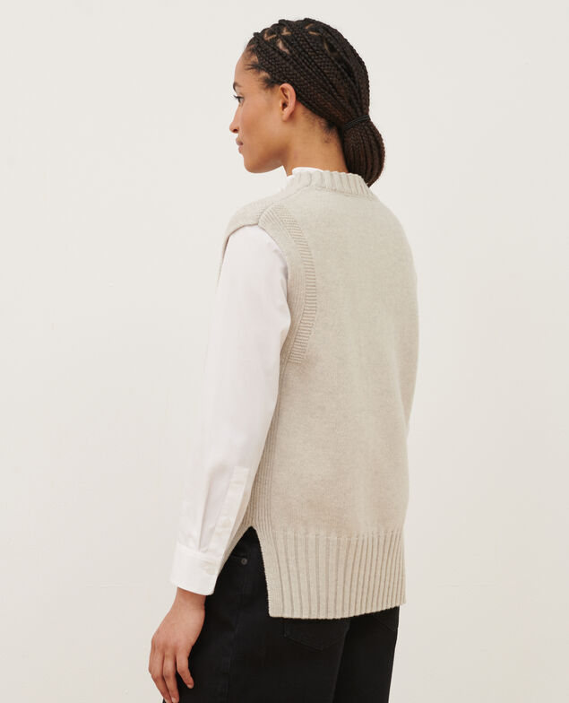 Jersey sin mangas A009 white knit 3wju126w37