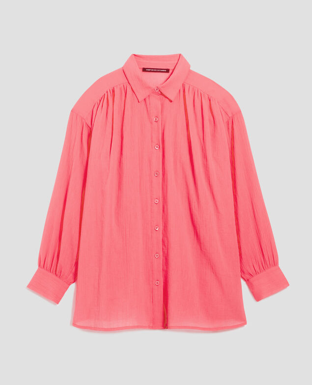 Blusa de algodón plisado H110 lantana