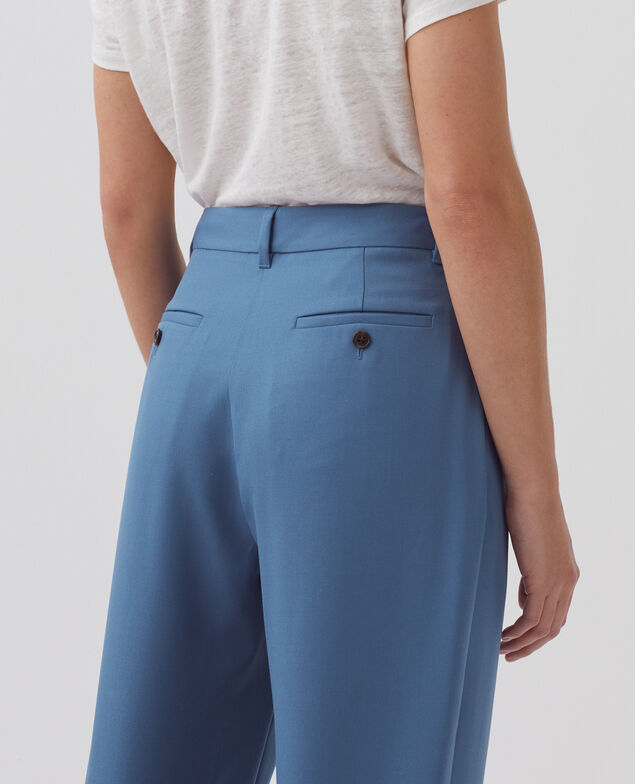 PEGGY - Pantalón carrot de lana A622 blue horizon