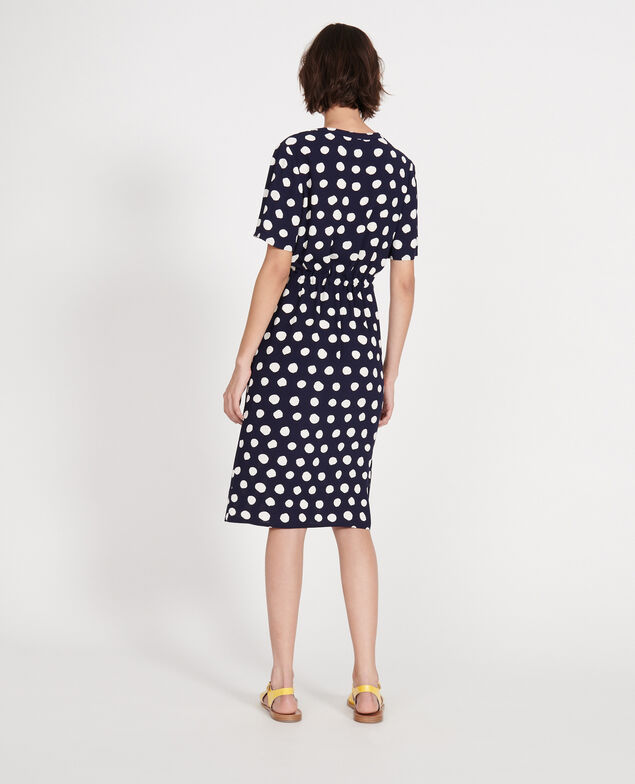 Vestido recto y fluido Dots maritime blue