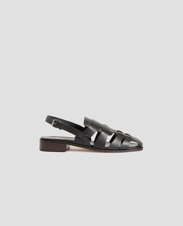 Sandalias de pescador de piel H091 black beauty