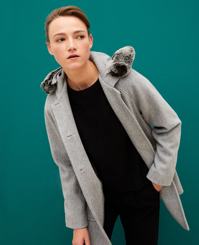 Abrigo con capucha Light heather grey