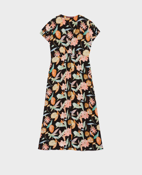 LUDIVINE - Vestido largo fluido 0909 black aubepine 3sdr167v02