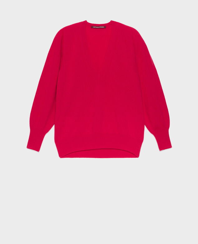 Jersey con cuello de pico de cachemir