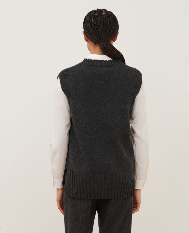 Jersey sin mangas A099 black chiné knit 3wju126w37
