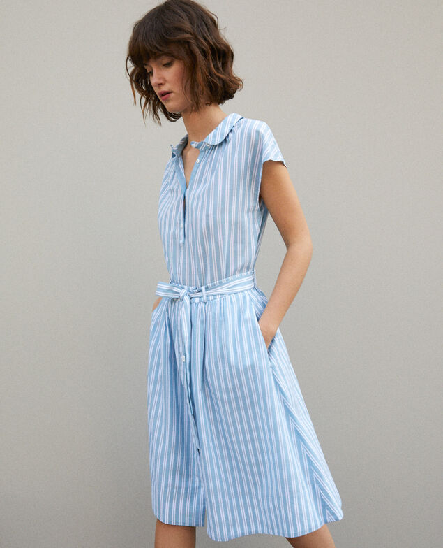 Falda con cinturón Azul