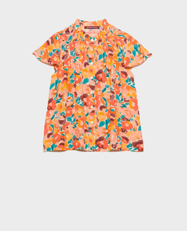 Blusa estampada fluida 0230 fauve orange